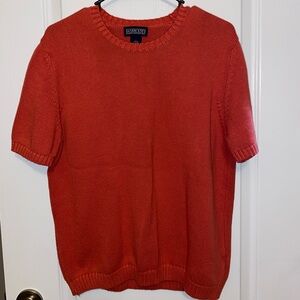 Lands End salmon short sleeve sweater